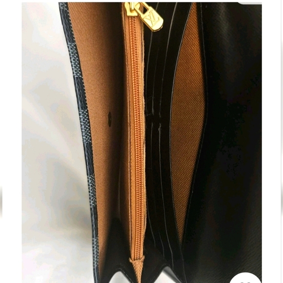 New Vintage LOUIS VUITTON Porte Monnaie Credit Wallet Damier Leather N61725 Grey - Picture 4 of 6